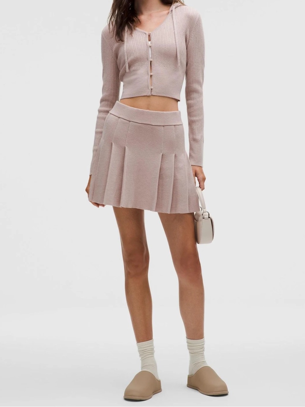 Lululemon Ribbed Merino Wool Pleated Skirt